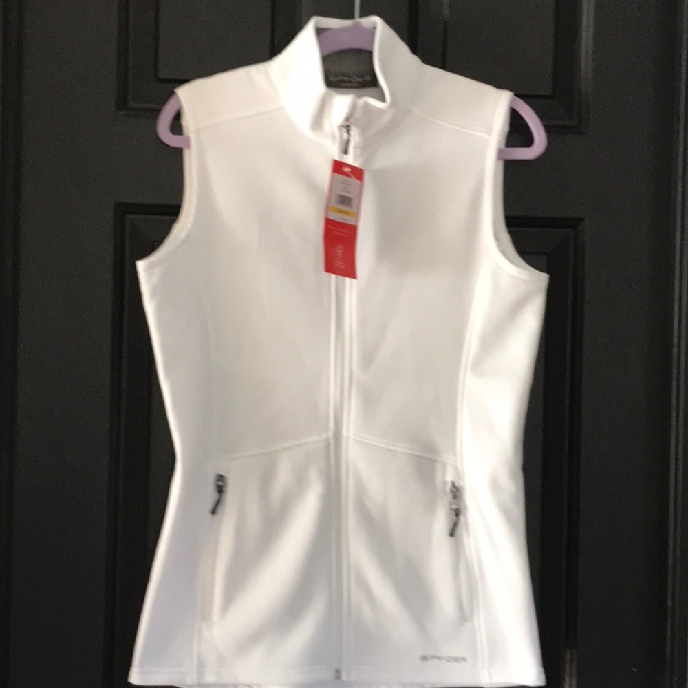 NEW WITH TAGS! Women’s SPYDER fleece vest. Bright white! Size medium